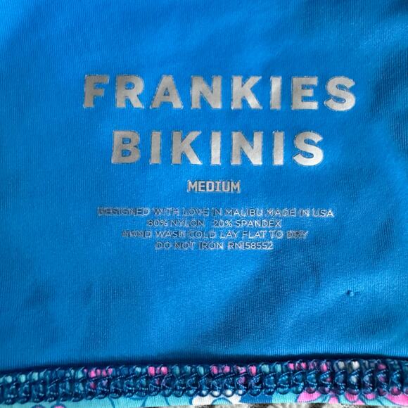 Frankies Bikinis Tia Bikini Set Blue Wave Floral Size Medium Made in USA - Picture 8 of 8